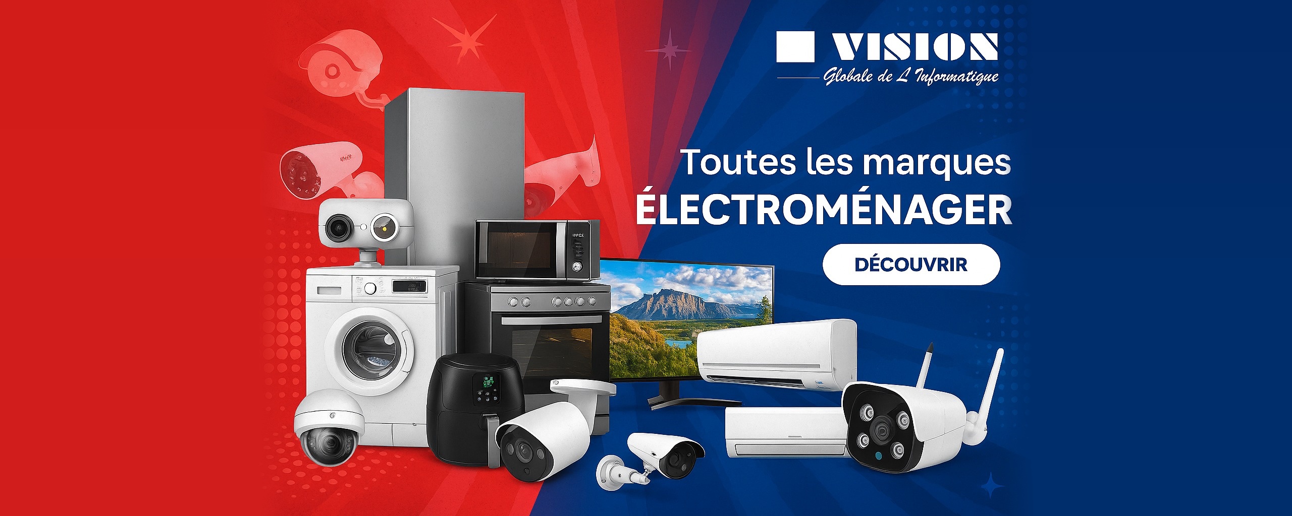Toutes les marques d'électroménager, climatisation et caméras
