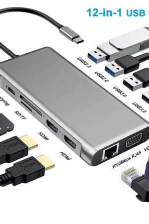R SCAR RS-TCHD12IN1 USB Type-C 12 en 1 – Convertisseur