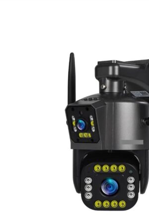 Camera de Surveillance, Caméra 8K extérieure, Zoom 20X, quatre objectifs, double écran, caméra de sécurité PTZ, moniteur de vidéosurveillance, suivi automatique Pour usage extérieur et domestique(4K N