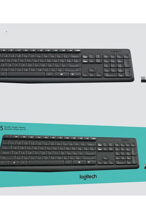 Logitech MK235 – Clavier et souris sans fil 2.4 GHz / Portée 10 m / Résistant aux éclaboussures
