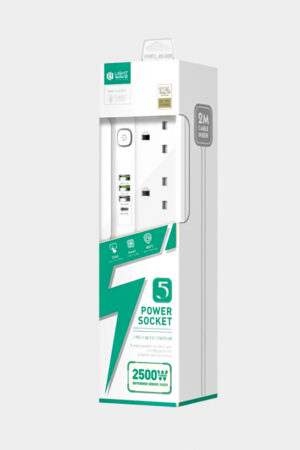 LW EXT‑54U – Multiprise 5 prises universelles + 4 ports USB (câble ≈ 2 m, 2500 W)